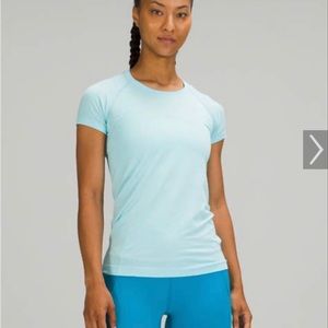 Lululemon swiftly tech race length icing blue size 0